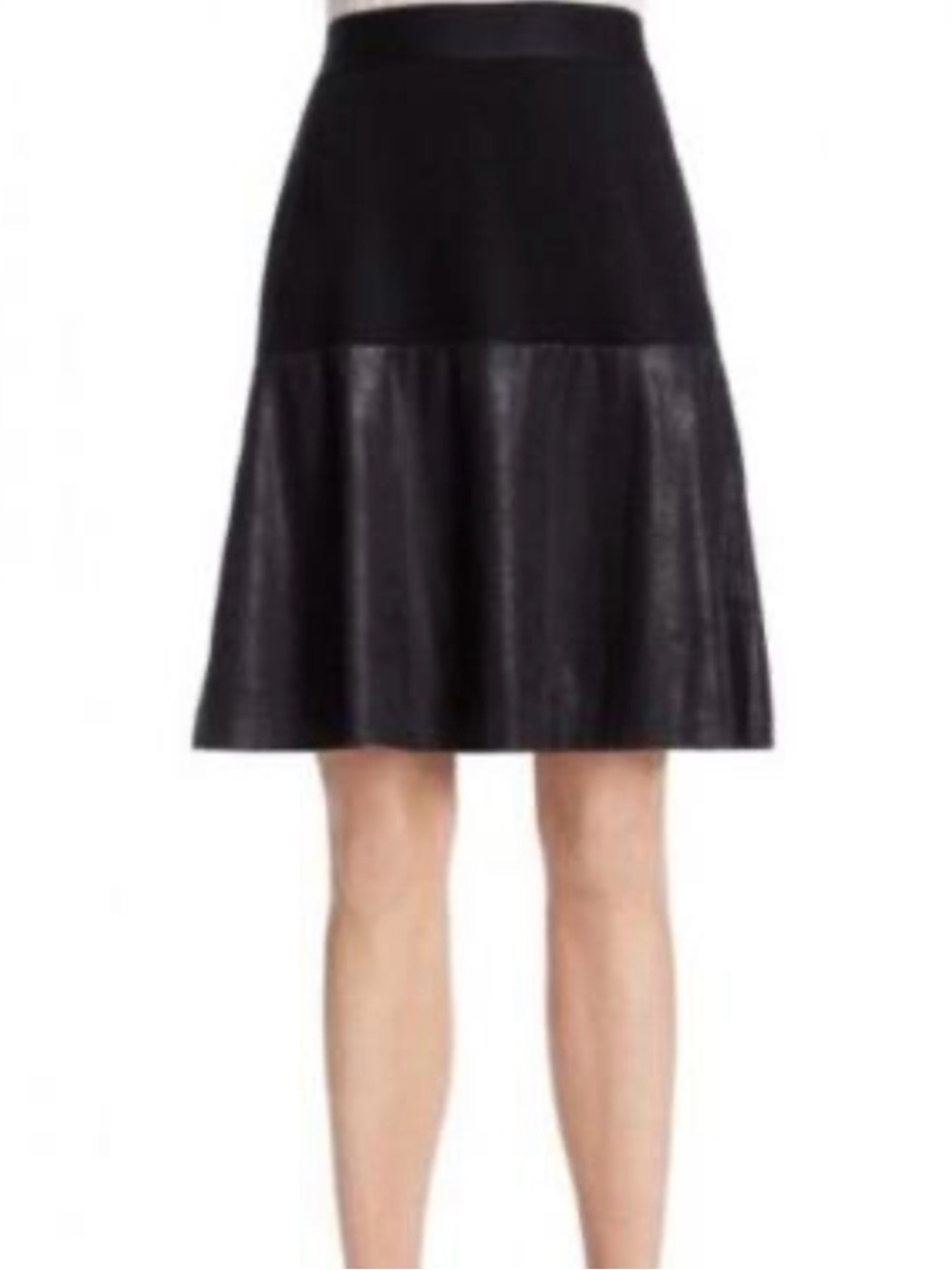 CAbi Black Two-Texture A-Line Skirt
